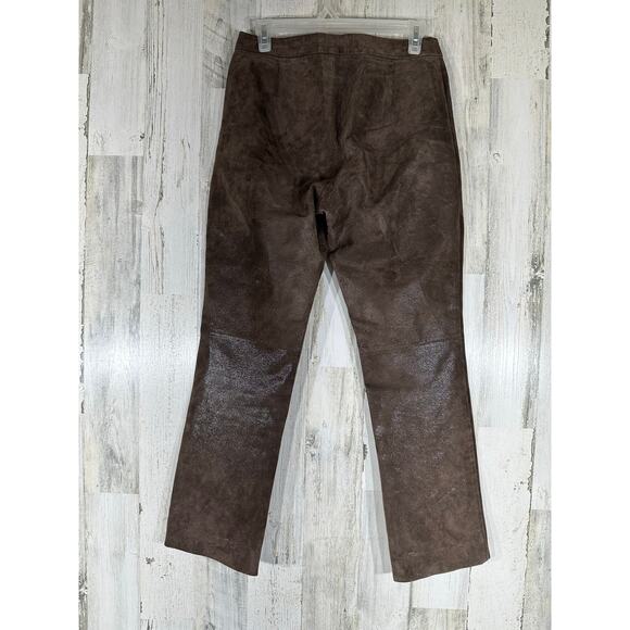 For Joseph Suede Pants Size 28 Brown Leather Straight Leg Lined READ - Picture 3 of 14